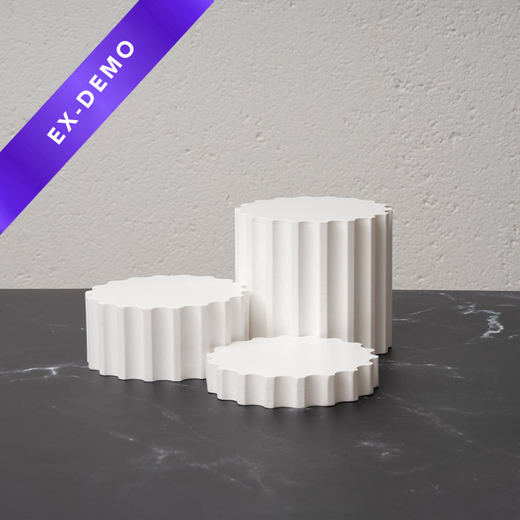 Spectrum White PRO.PROPS Styling Photography Prop - Fluted Pillar Bundle (DEMO)