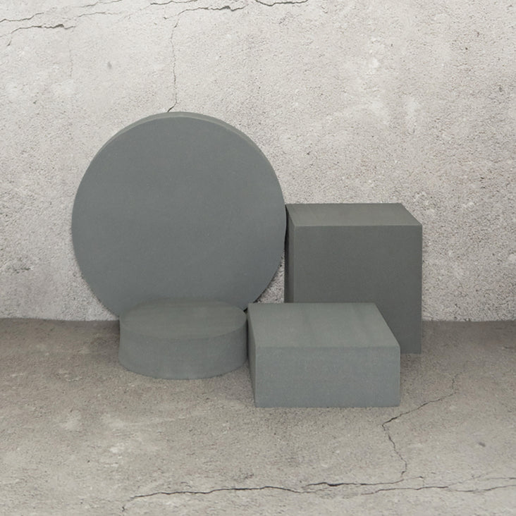 Geometric Foam Styling Props For Photography - Overcast Grey 4 Pack