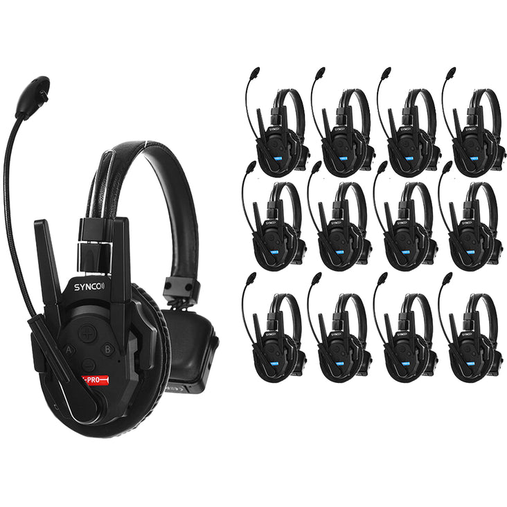 Synco Full-Duplex 13-Person Wireless Intercom System with External Antennas