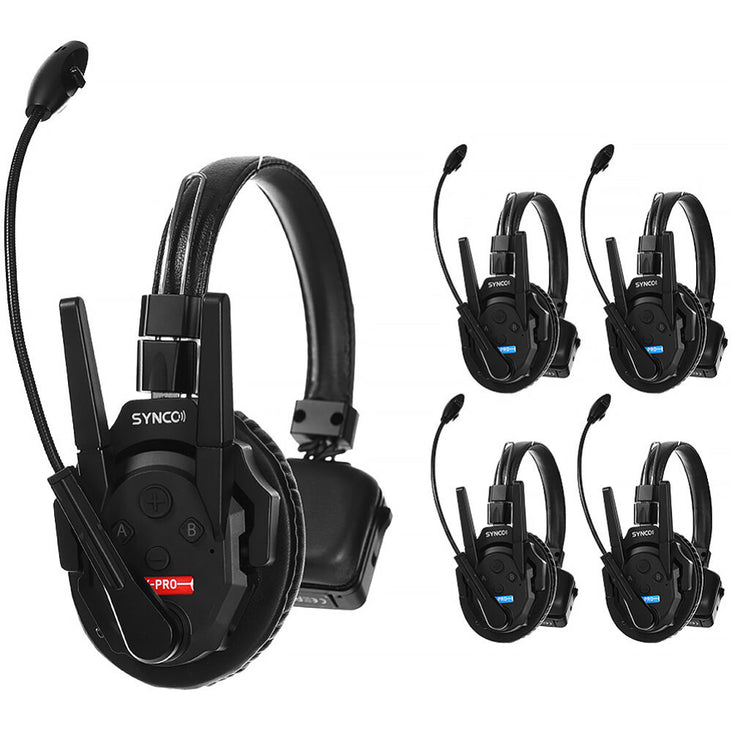 Synco Full-Duplex 5-Person Wireless Intercom System with External Antennas