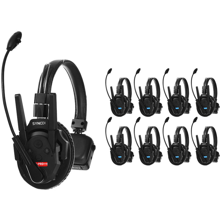 Synco Full-Duplex 9-Person Wireless Intercom System with External Antennas