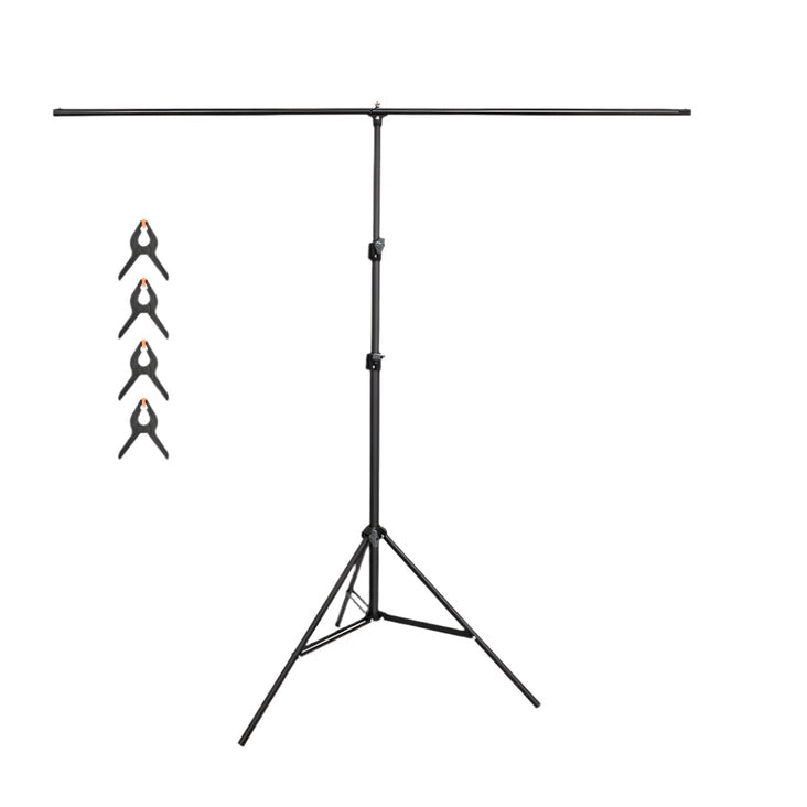 T Backdrop Stand (2M x 2M) with Pegs for Flat Lay and Small Backdrops - 3kg Load