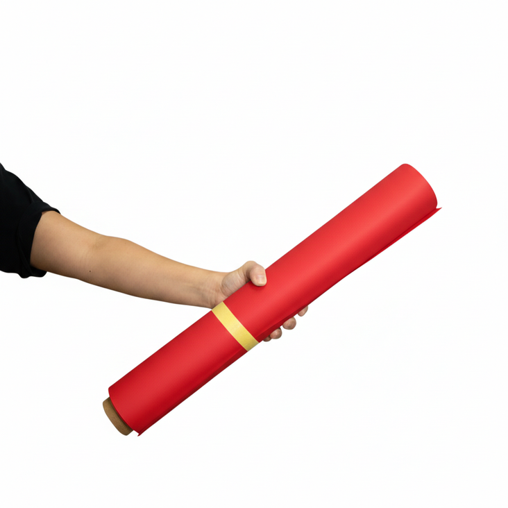 Spectrum 50cm Non Reflective Seamless Paper Roll Backdrop Offcuts - Tequila Sunrise Red