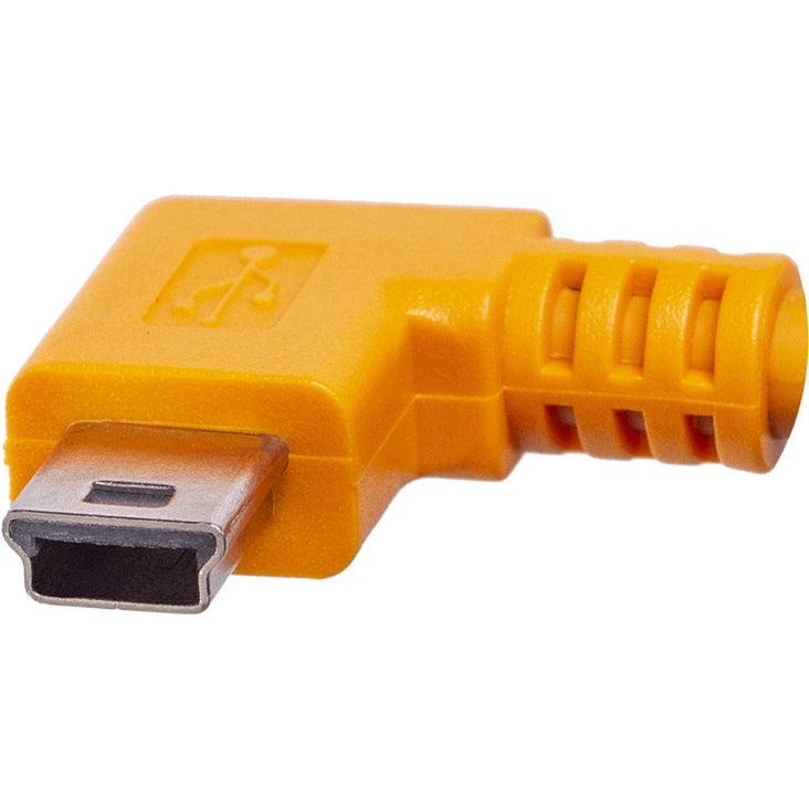 Tether Tools TetherPro USB 2.0 Type-A to 5-Pin Mini-USB Right Angle Adapter Cable (High Visibility Orange, 20")