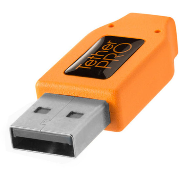 Tether Tools TetherPro USB 2.0 Type-A to 5-Pin Mini-USB Right Angle Adapter Cable (High Visibility Orange, 20")