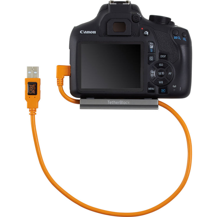Tether Tools TetherPro USB 2.0 Type-A to 5-Pin Mini-USB Right Angle Adapter Cable (High Visibility Orange, 20")