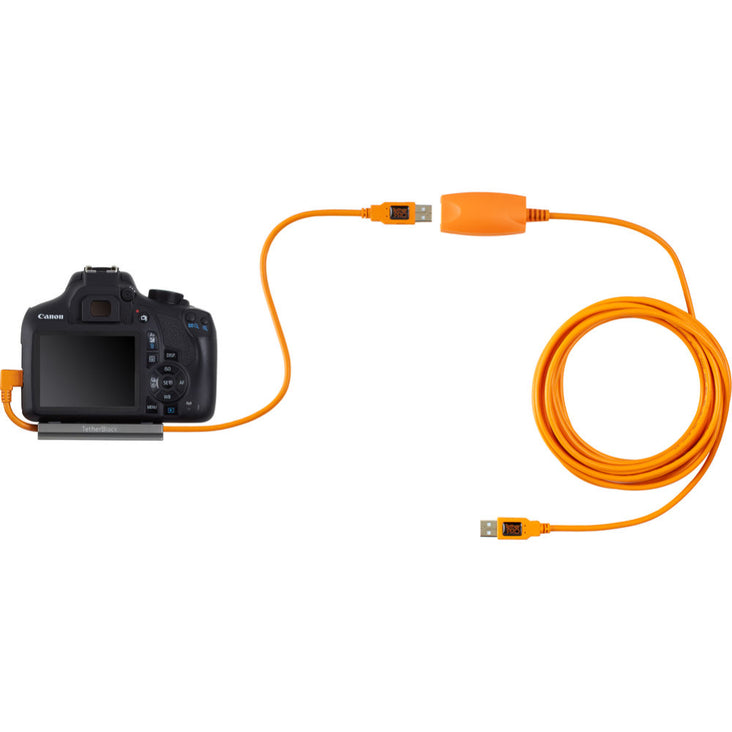 Tether Tools TetherPro USB 2.0 Type-A to 5-Pin Mini-USB Right Angle Adapter Cable (High Visibility Orange, 20")