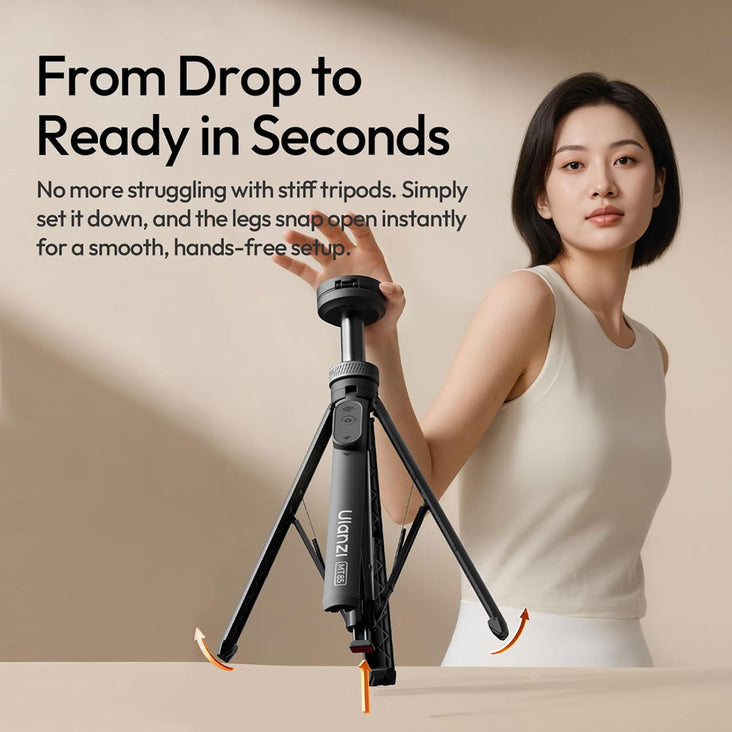 Ulanzi MT85 150cm Auto-Pop Magnetic Selfie Stick & 4-Leg Tripod