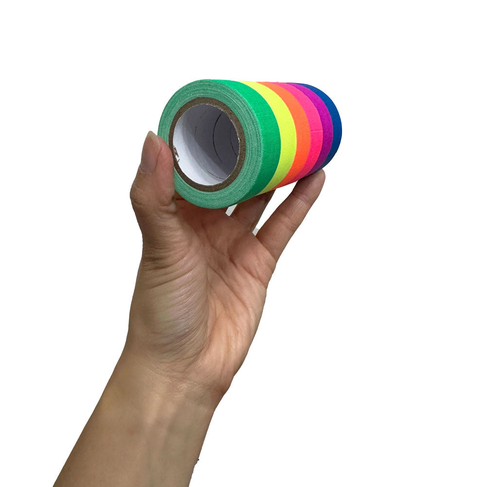 GEYYANG 6-Pack Spike Tape | 1/2 Inch X 20 Yards Neon Gaffer Tape | No-Residue Theater & Stage Marking Tape