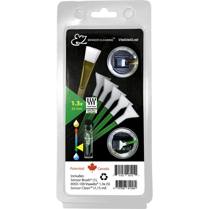 VisibleDust EZ Sensor Cleaning Kit Plus with Sensor Clean, 5x Green Vswabs and Sensor Brush