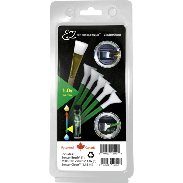 VisibleDust EZ Sensor Cleaning Kit Plus with Sensor Clean, 5x Green Vswabs and Sensor Brush