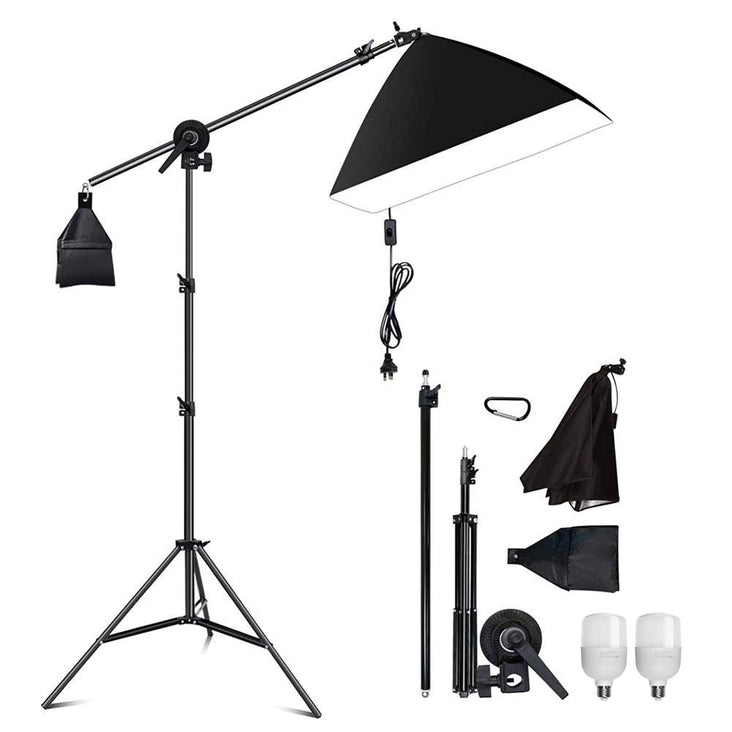 Volkwell 25W LED Single Rectangle Softbox Boom Arm Continuous Lighting Set