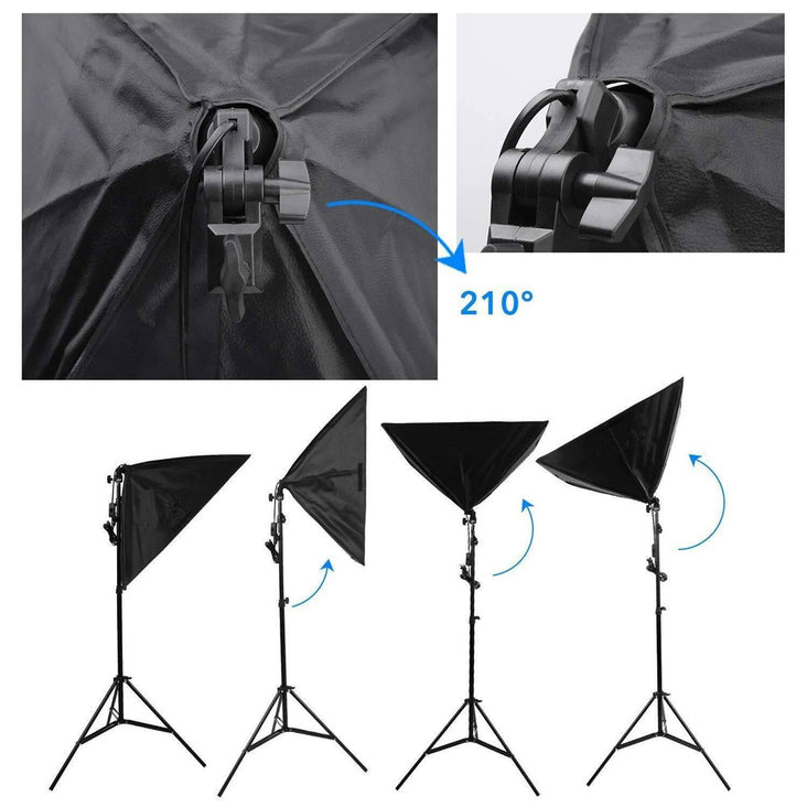 Volkwell Dual RGB LED Softbox Lighting Kit with Remote (E27 Bulb)