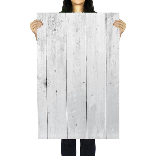 Flat Lay Instagram Backdrop - 'Whale Beach' White Wash Wooden (56cm x 87cm)