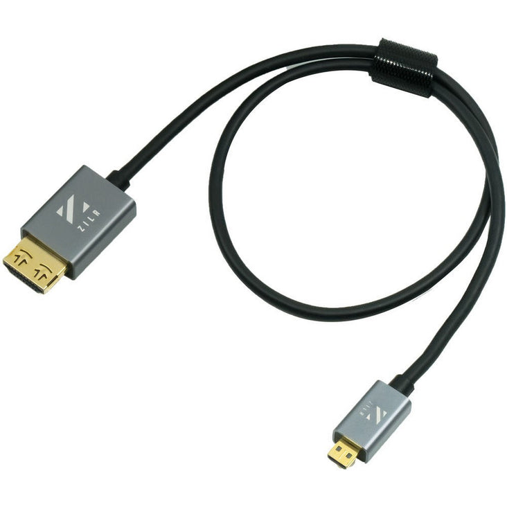 ZILR Ultra-Thin High-Speed 4Kp60 Micro HDMI to Full HDMI Cable with Ethernet - 45cm