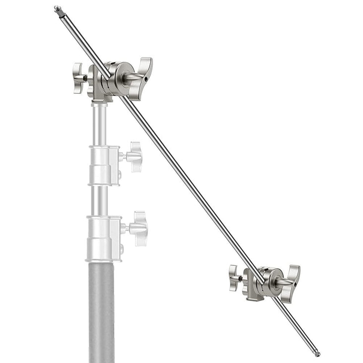 127cm / 50' Silver Extension Grip Boom Arm with Two Gobo Heads (Aluminum)
