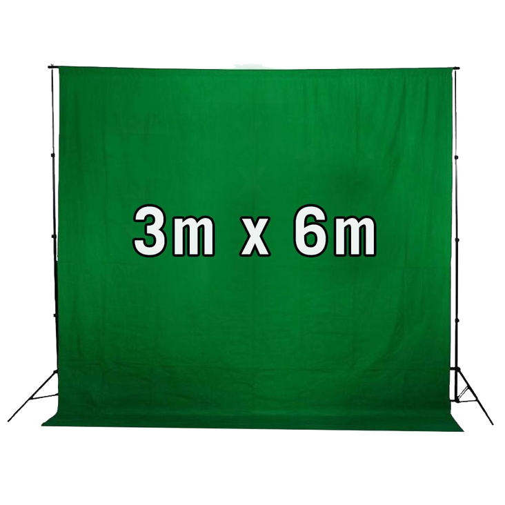 Chroma Key Green Screen 3m x 6m Cotton Muslin Studio Backdrop