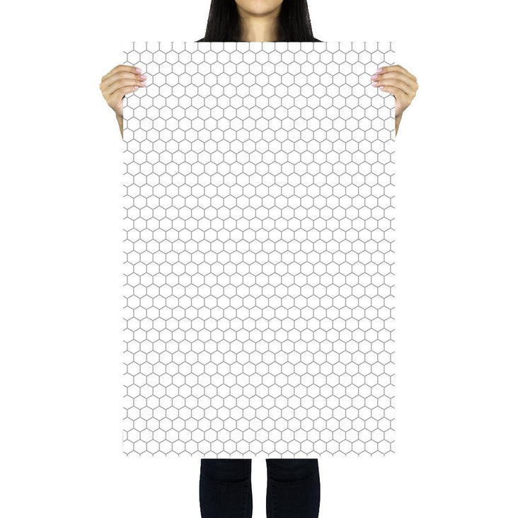 Flat Lay Instagram Backdrop - 'Bondi' White Honeycomb Tiles (56cm x 87cm)