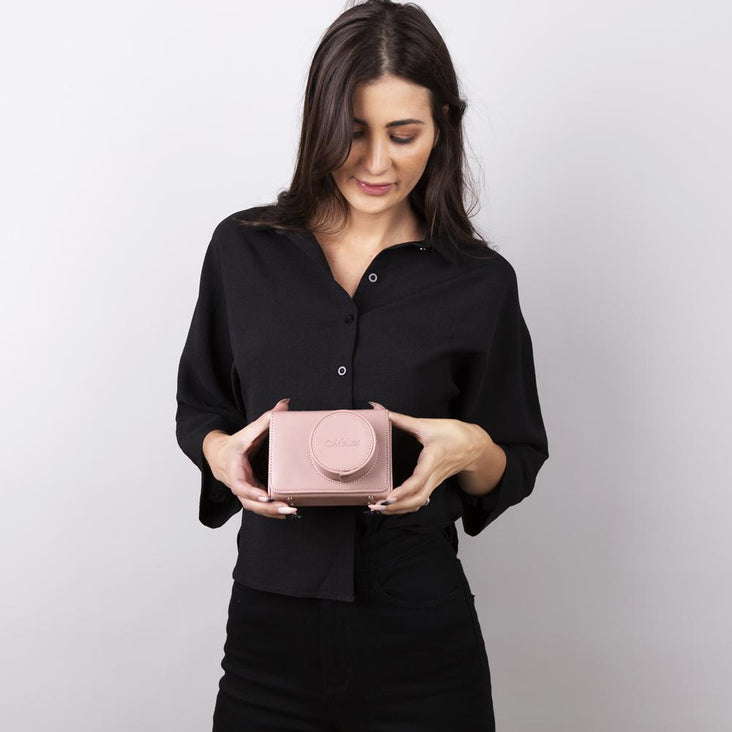 Pink Melten Mirrorless Camera Leather Full Case - Jaycee