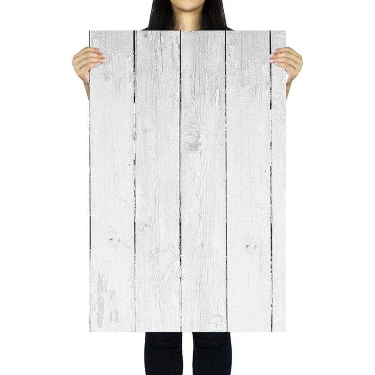 Flat Lay Instagram Backdrop - 'Palm Beach' White Wash Wooden (56cm x 87cm)