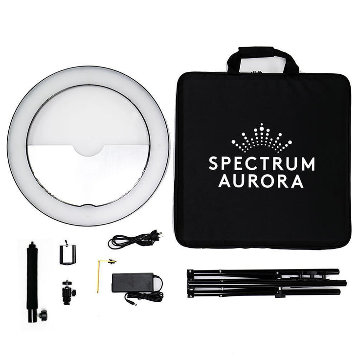 Spectrum Aurora Gold Luxe II with 9" Crystal Luxe Complete Ring Light Desk Kit