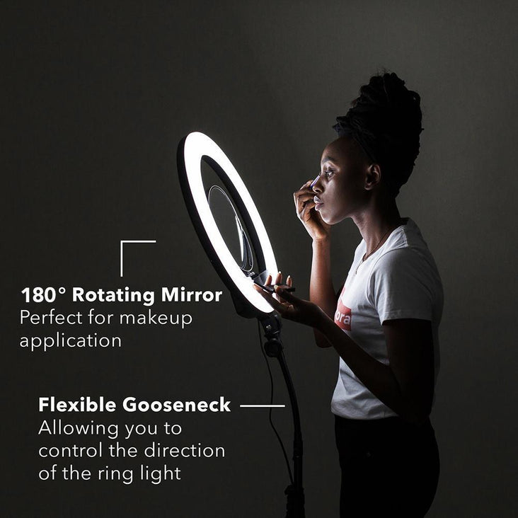 Complete Beauty Studio Diamond Luxe Ring Light & 9" LED Panel Lighting Kit