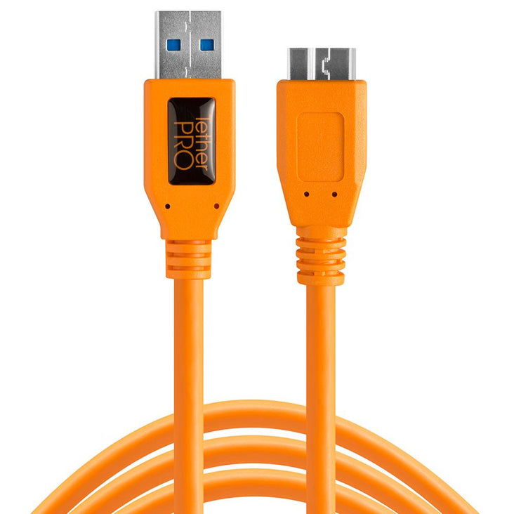 TetherPro USB 3 Male To Micro-B 5 Pin - 1.8m Hi-Vis Orange