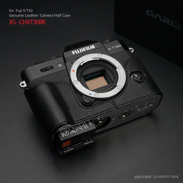 Gariz Black Leather Camera Half Case XS-CHXT30BK for Fuji Fujifilm X-T10 X-T20 X-T30