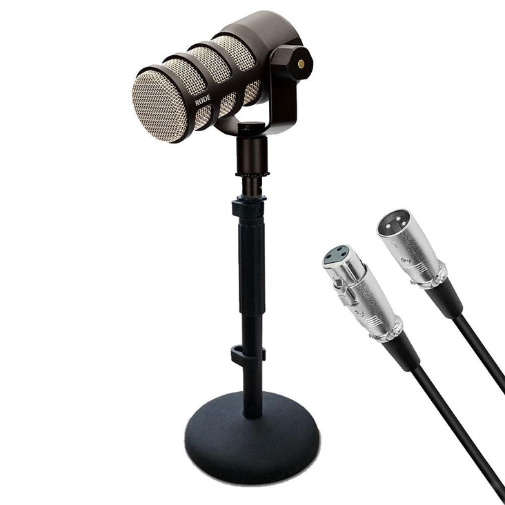 Add-On PodMic Microphone Kit (Rode PodMic, Desk Stand, 3m XLR Cable) - Bundle