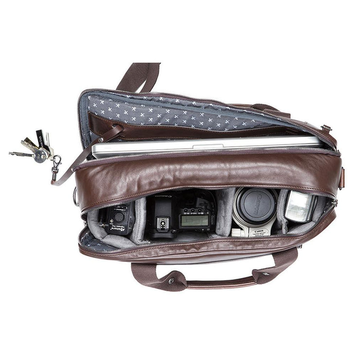 Barber Shop "Undercut" Convertible Camera Bag (Smooth Leather, Dark Brown)