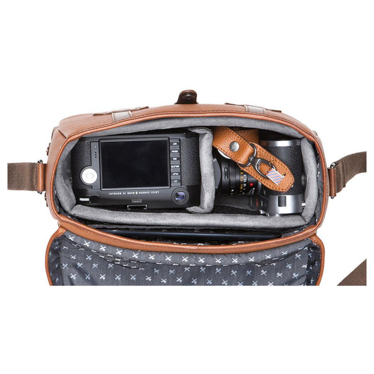 Barber Shop Small Messenger "Pageboy" Camera Bag (Grained Leather, Brown)