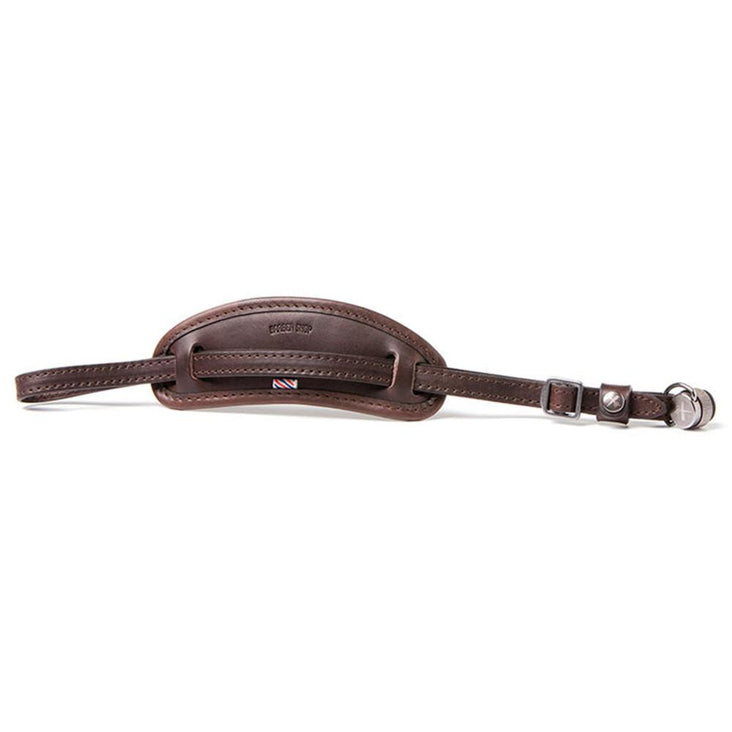 Barber Shop "Tight Contour" Camera Hand Strap (Smooth Dark Brown Leather)