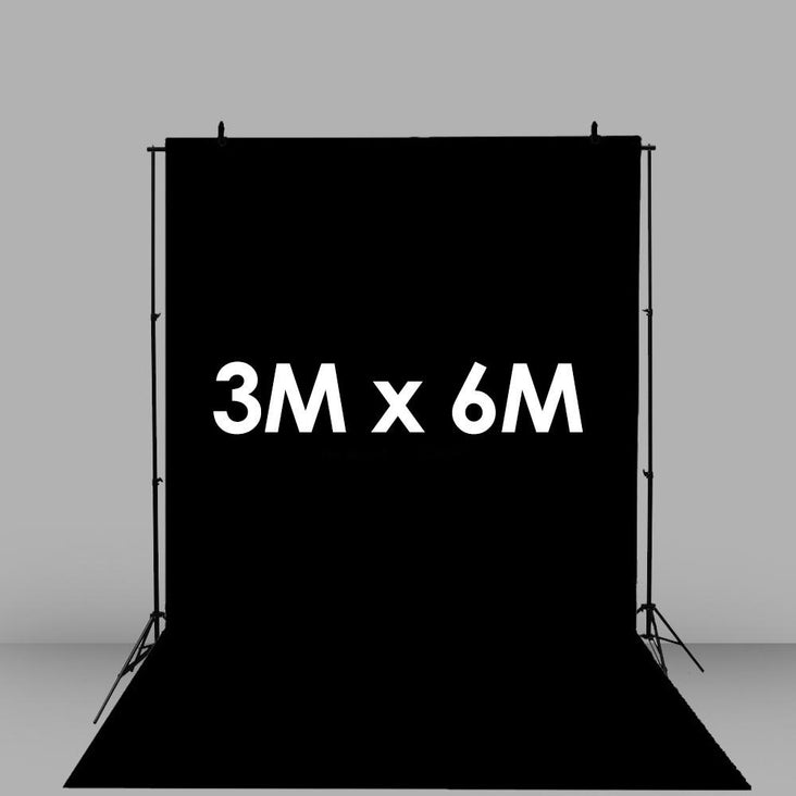 Hypop Black Synthetic Poly Vinyl Roll Backdrop (3M x 6M)