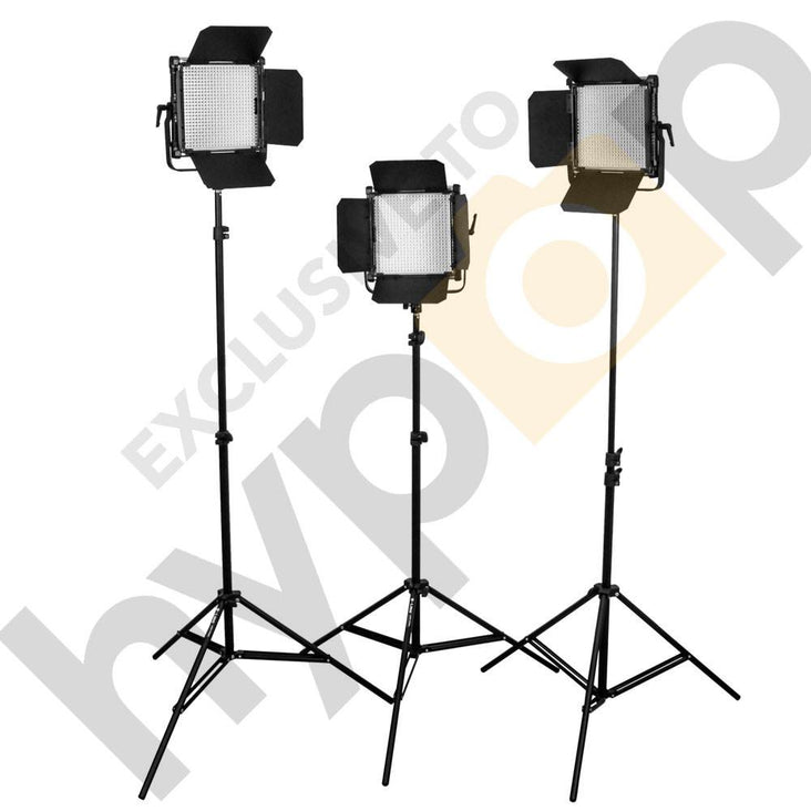 Boling 3x 2220P LED Video & Photography Continuous Portable Lighting Kit (11,400 Lumens at 1M)