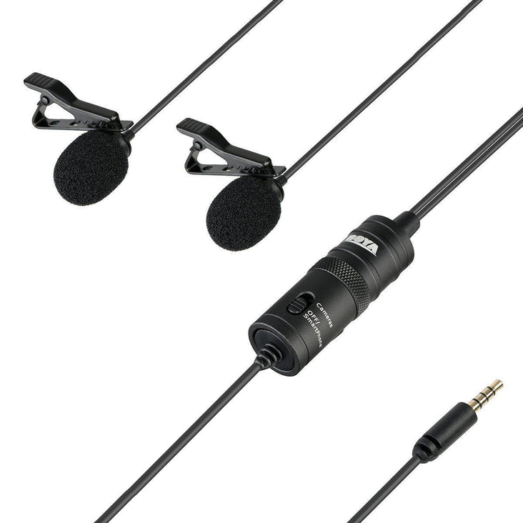 Boya BY-M1DM Dual Omni-directional Lavalier Mic (DEMO STOCK)