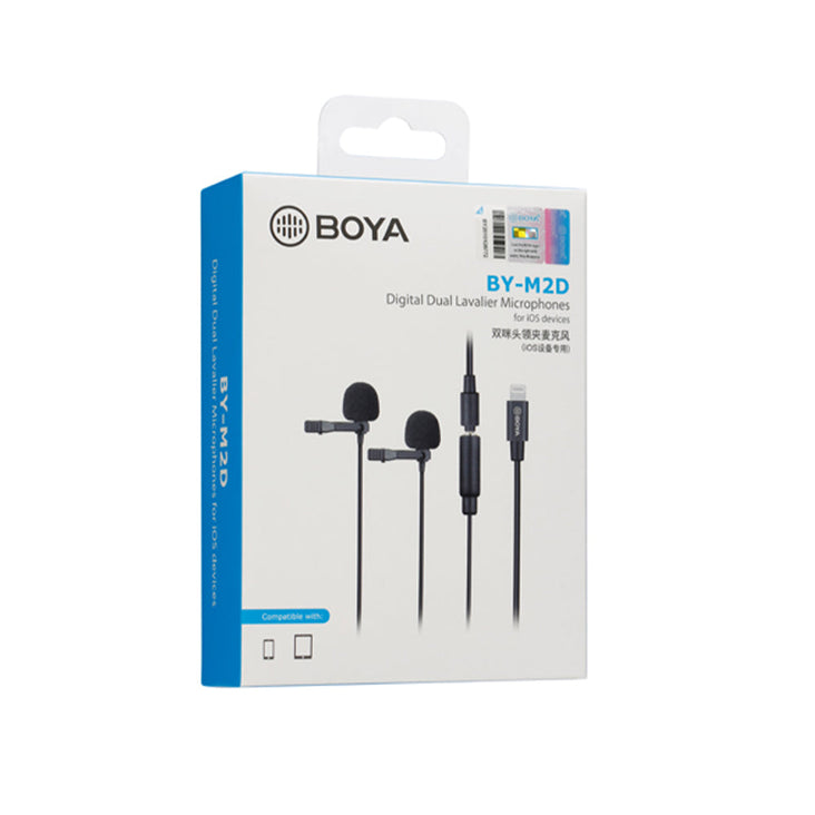 BOYA BY-M2D Digital Dual Lavalier Microphone for Apple Smartphones