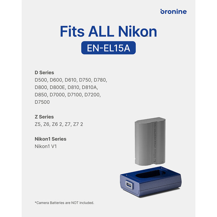 Bronine Nikon EN-EL15C / EL15B / EL15A / EL15 Camera Battery Charging Plate