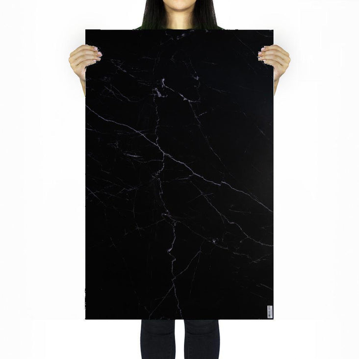 Flat Lay Instagram Backdrop - 'Toorak' Black Marble (56cm x 87cm)