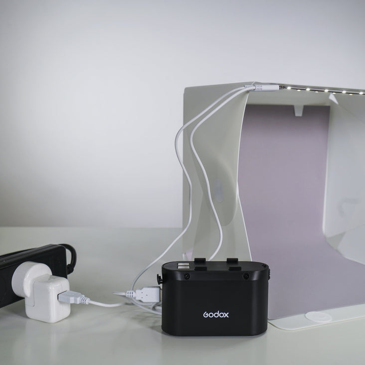Foldio1 10" Inch All-in-One Photography Studio Tent Box - Demo Stock (Includes LED Lights and 4 Backdrops)