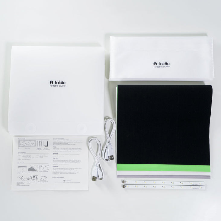 Foldio1 10" Inch All-in-One Photography Studio Tent Box - Demo Stock (Includes LED Lights and 4 Backdrops)