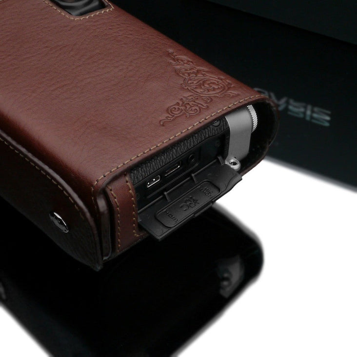 Gariz HG-CCX100VBR Brown Leather Camera Cover for Fuji X100V (Cover Only)