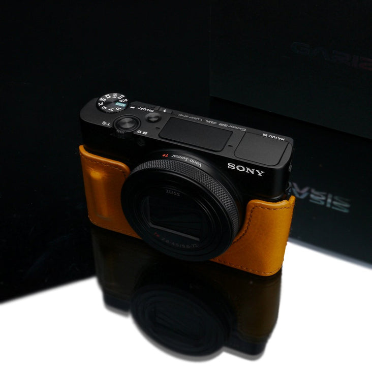 Gariz Mustard HG-RX100M7MT Leather Camera Half Case for Sony RX100M7/RX100M6