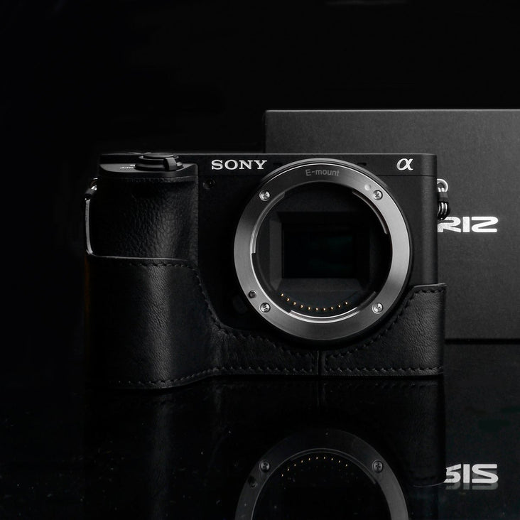 Gariz XS-CHA6500BK Genuine Leather Camera Half Case Black for Sony A6500
