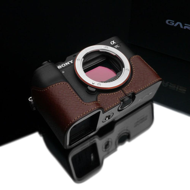 Gariz XS-CHA7CBR Brown Leather Camera Half Case for Sony A7C