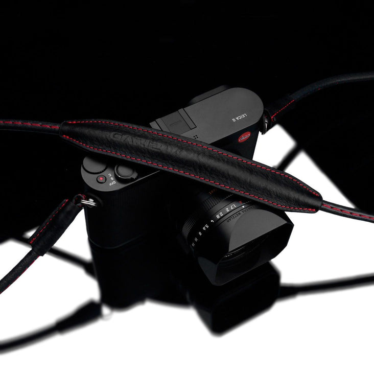Gariz XS-CSNMBKR Black Red Stitching 100cm / 39" Leather Camera Neck & Shoulder Strap for Mirrorless Cameras