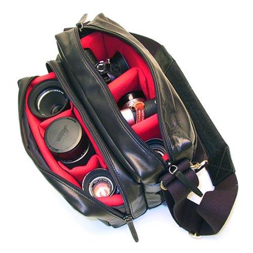 Artisan & Artist GCAM-1000 Leather Nylon Camera Bag (BLACK)