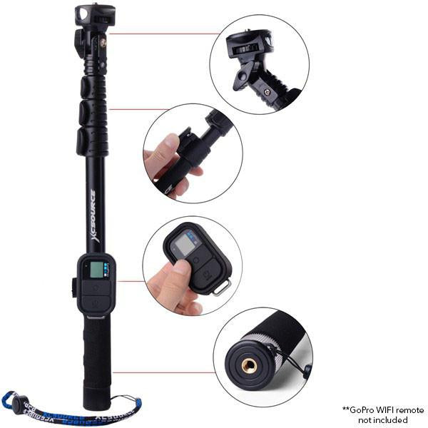 Extendable Heavy Duty Adventure Monopod Handheld for GoPro & Smartphone **GoPro Wifi Remote not included**