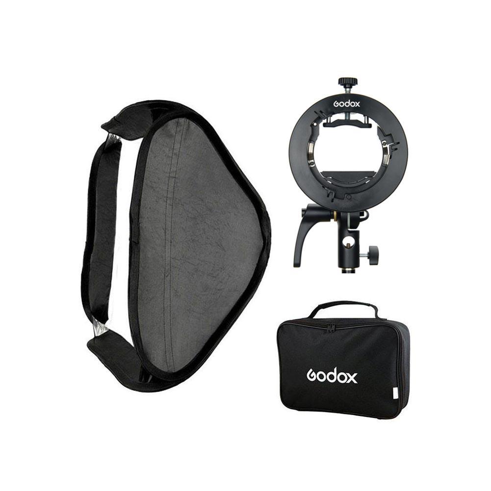 Godox 80 x 80cm Tulip Square Collapsible Softbox with S2 Bracket and Case  Set Bundle
