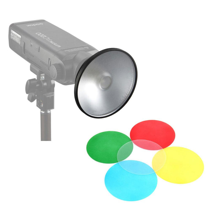 Godox AD-M Mini Standard Reflector with 5 Colour Gels for Witstro AD200