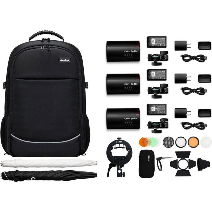 Godox AD100Pro 3 Light Flash Kit With Carry Bag